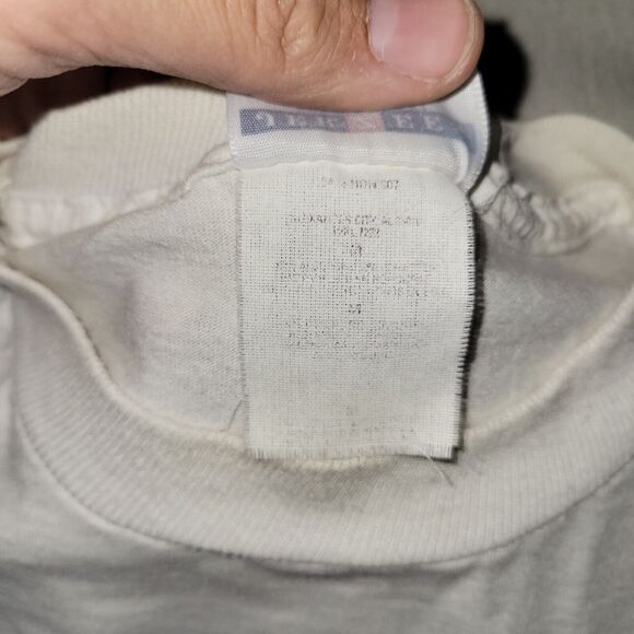 Vintage MMs T Shirt Mens Size Medium White Y2k Grunge Retro Jerzees Heavyweight - Picture 12 of 16